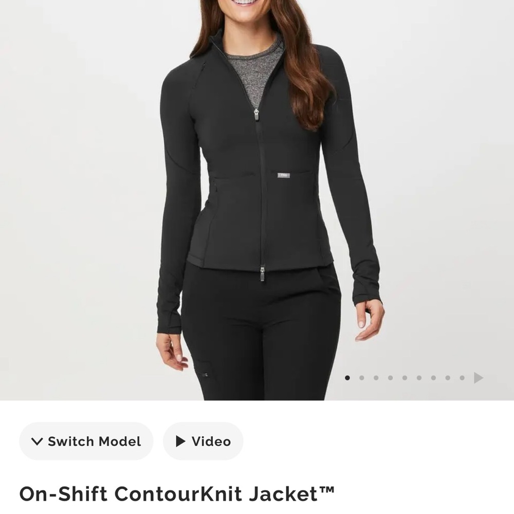 Figs Black On-Shift ContourKnit Jacket